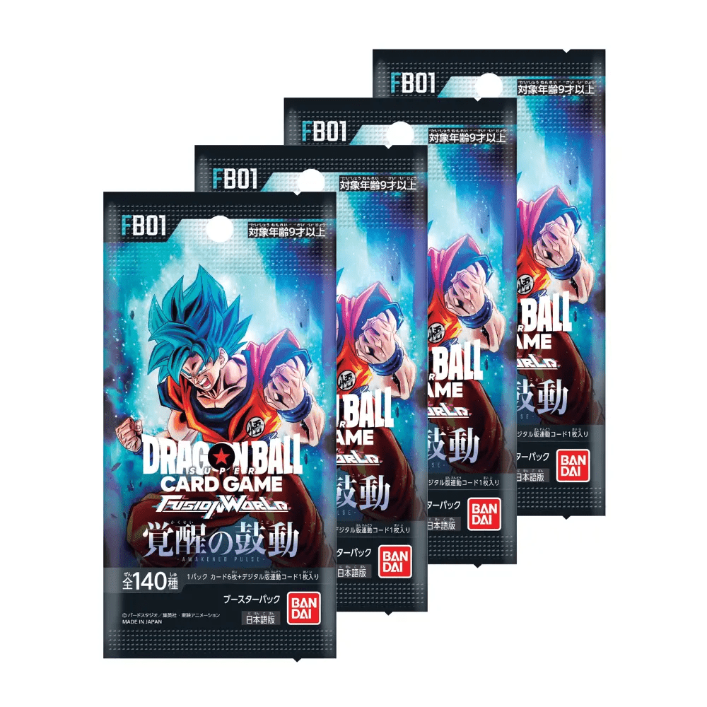 Dragon Ball Super Card Game – Lot de 4 Boosters Japonais – Fusion World (FB01) - Akikori