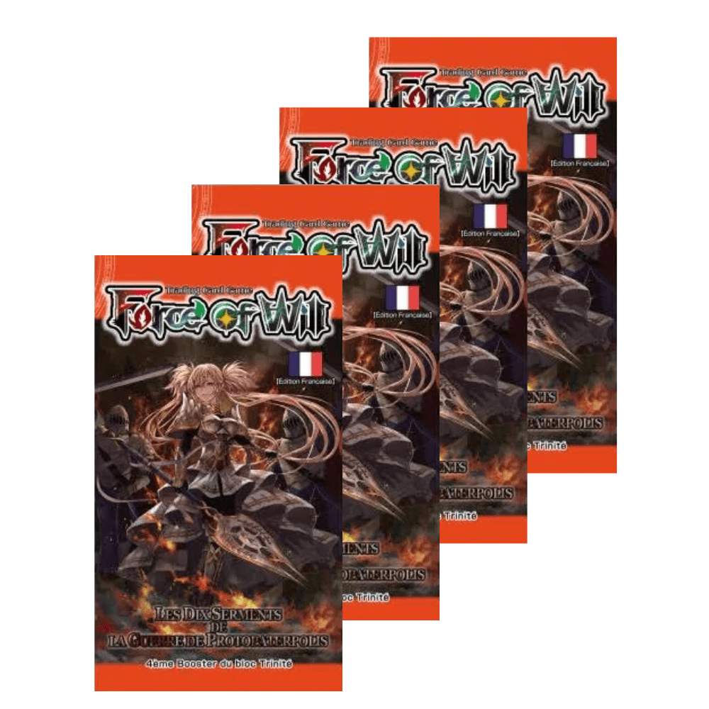 Force of Will - Lot de 4 Boosters Français - T4 Cluster Trinité - Les Dix Serments de la Guerre de Protopaterpolis - Akikori