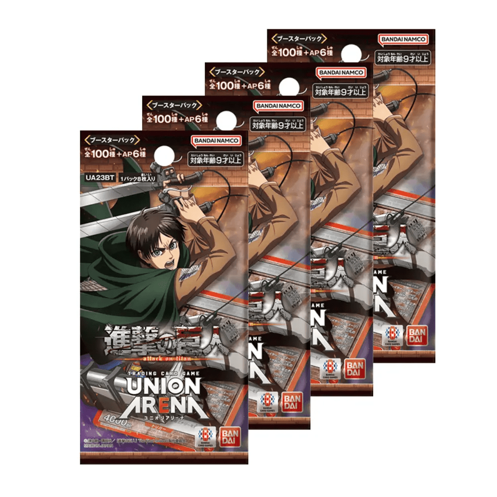 Union Arena – Lot de 4 Boosters Japonais – Attack On Titan (UA23BT) - Akikori